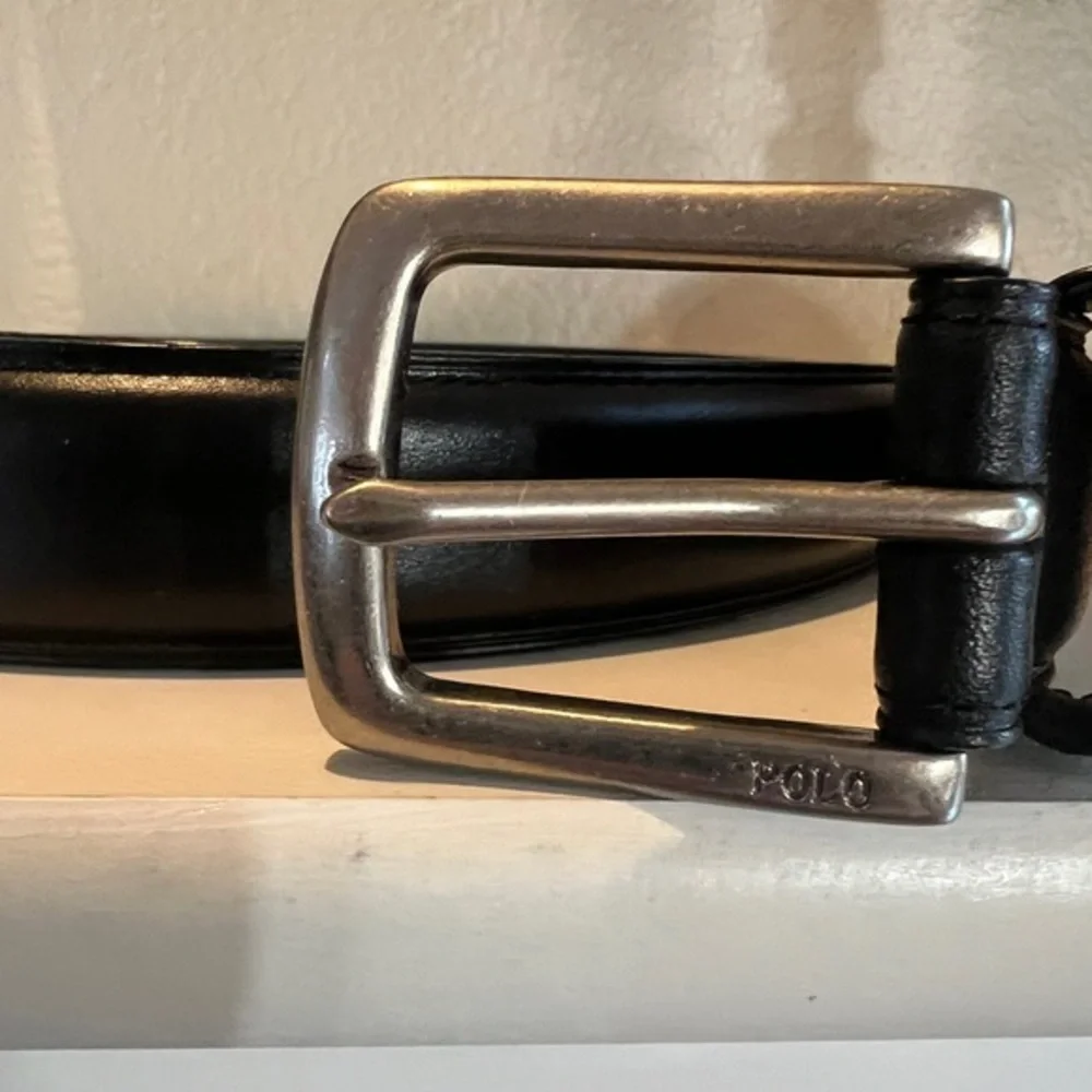 Polo by Ralph Lauren Big & Tall Black‎ Leather Belt Size 60